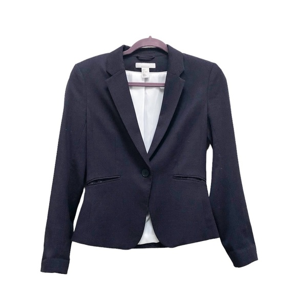 H&M Navy Blue Polka Dot Blazer Business - Picture 1 of 5